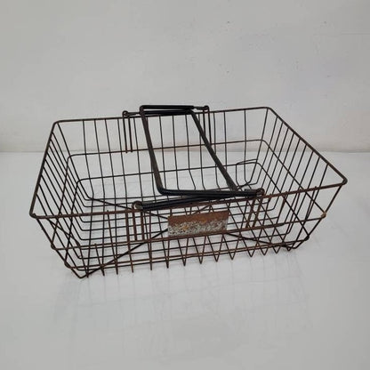 wire garden harvest basket vintage shopping basket farmhouse decor