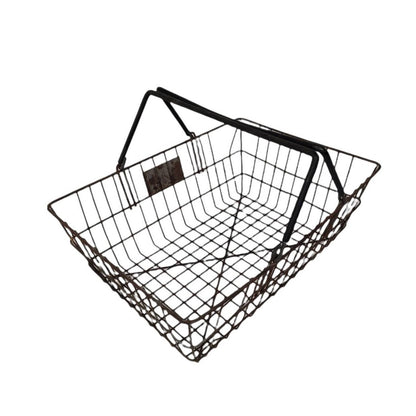 wire garden harvest basket vintage shopping basket farmhouse decor