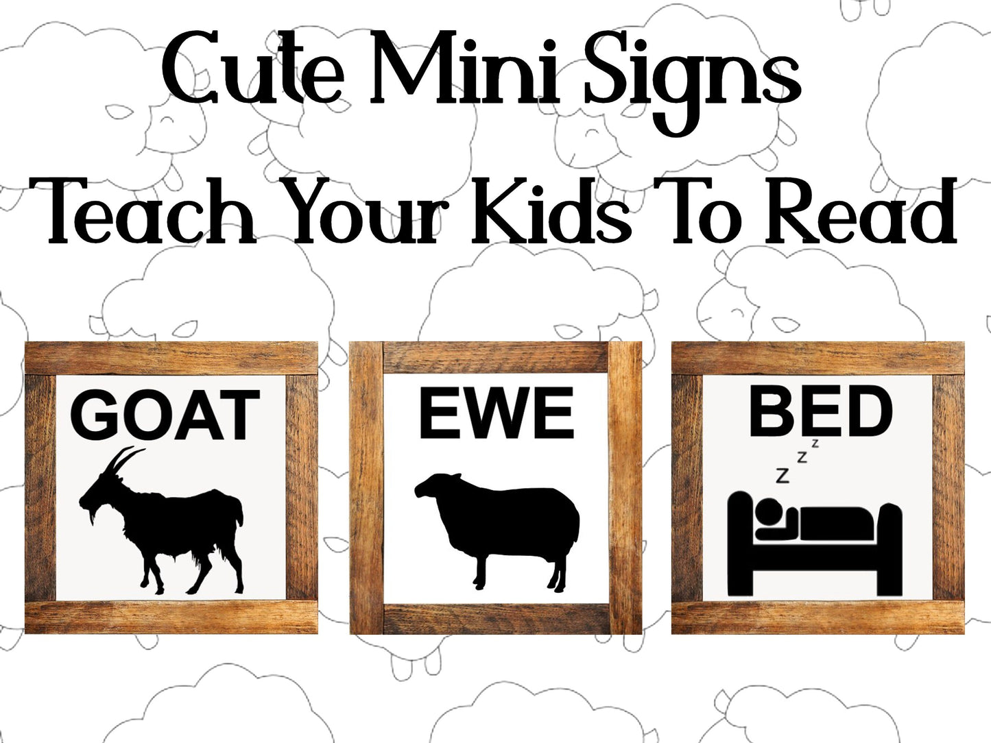 childs nursery mini signs original designs goat ewe bed set of 3