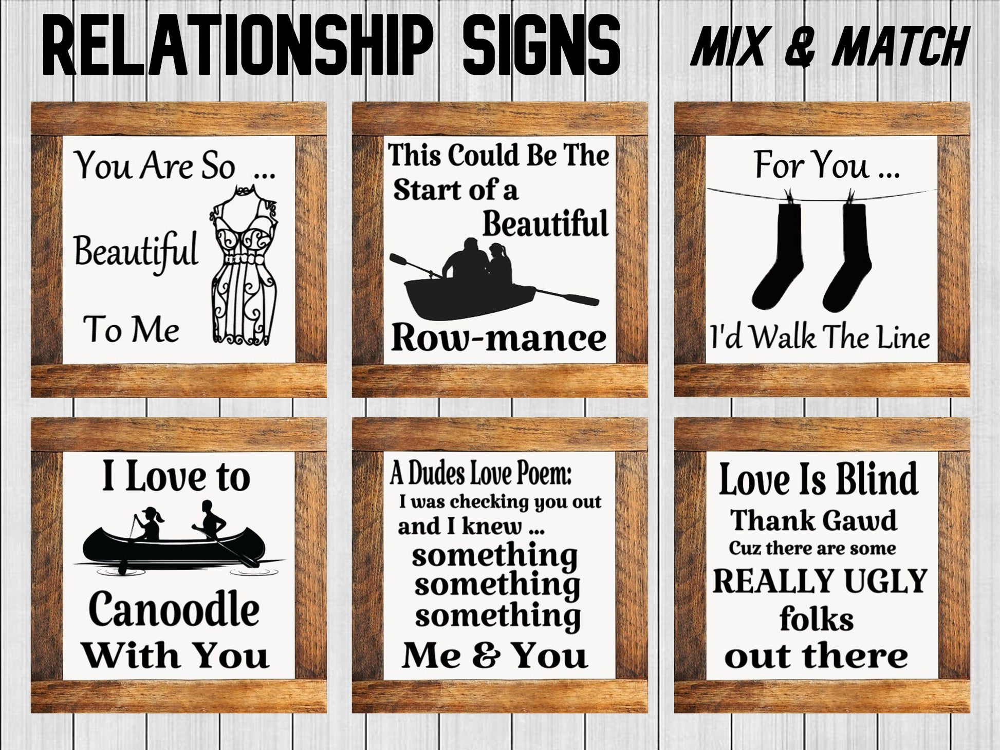 relationship mini signs mix & match original designs