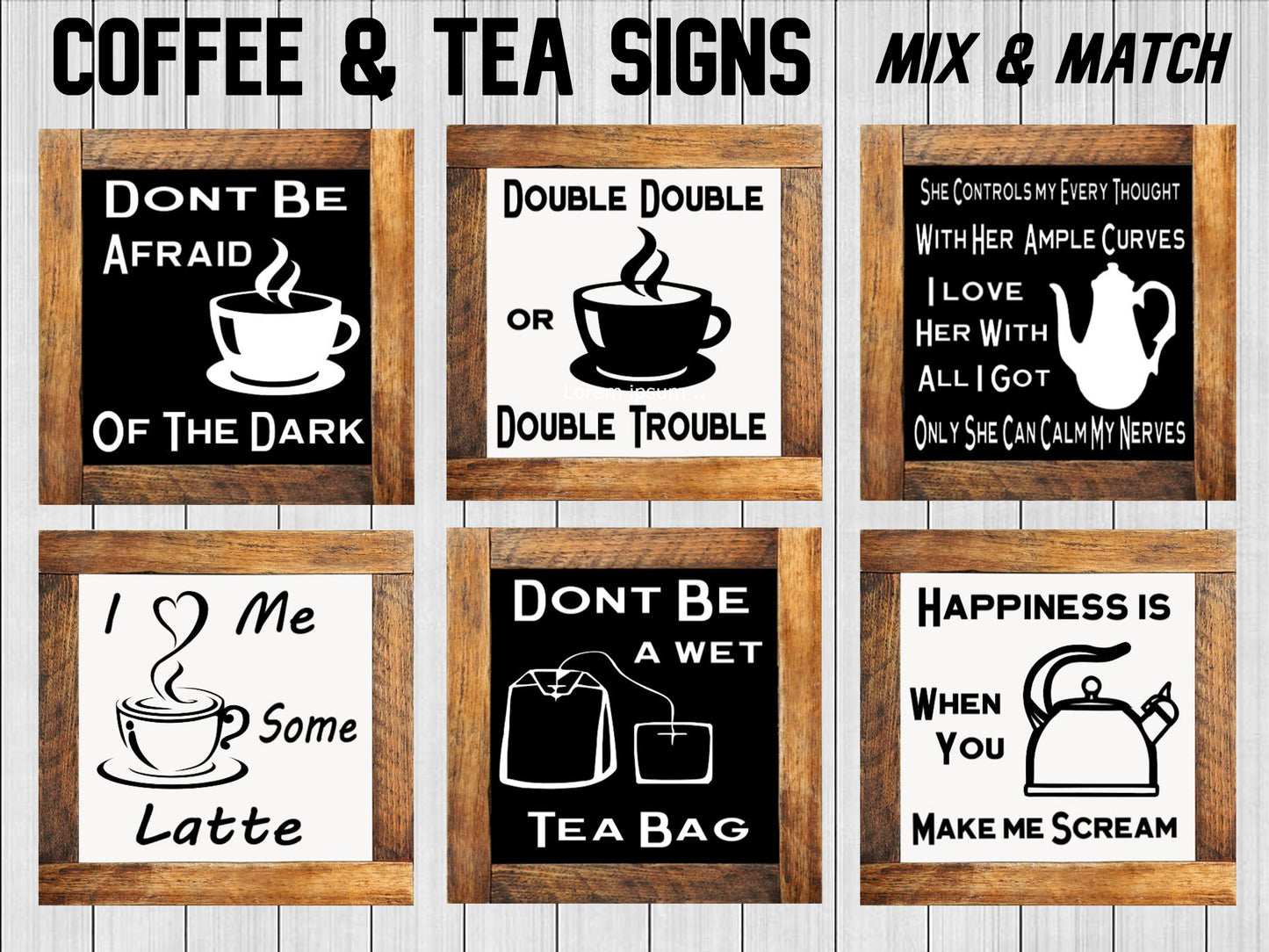 coffee and tea mini signs mix & match original designs