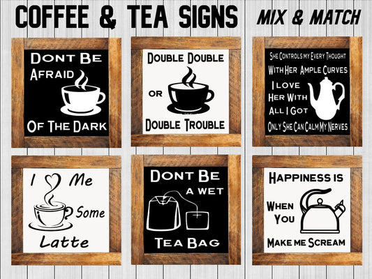 coffee and tea mini signs mix & match original designs