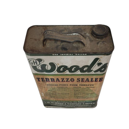 vintage woods tin one gallon jug terrazzo sealer