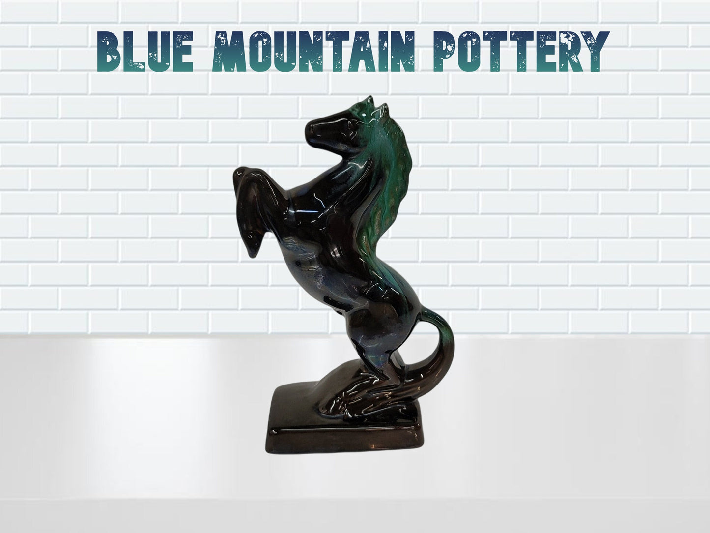 blue mountain pottery horse statue