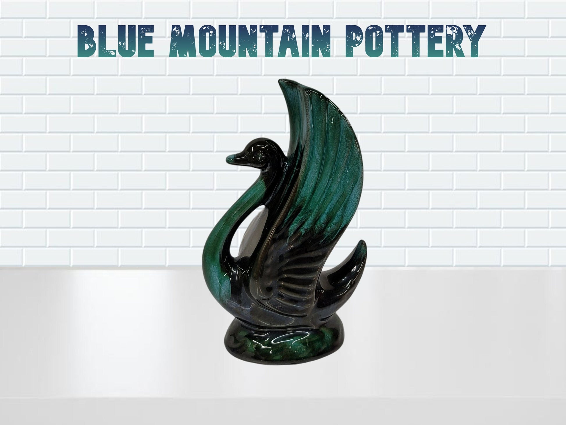 blue mountain pottery swan vase