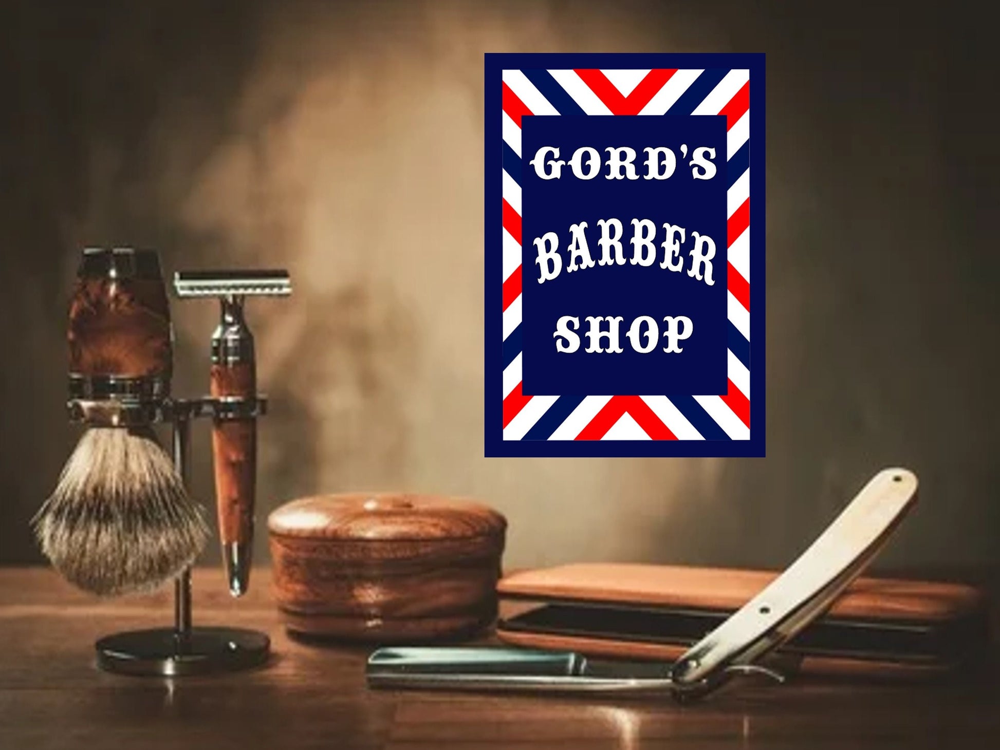 barber shop sign personalised options