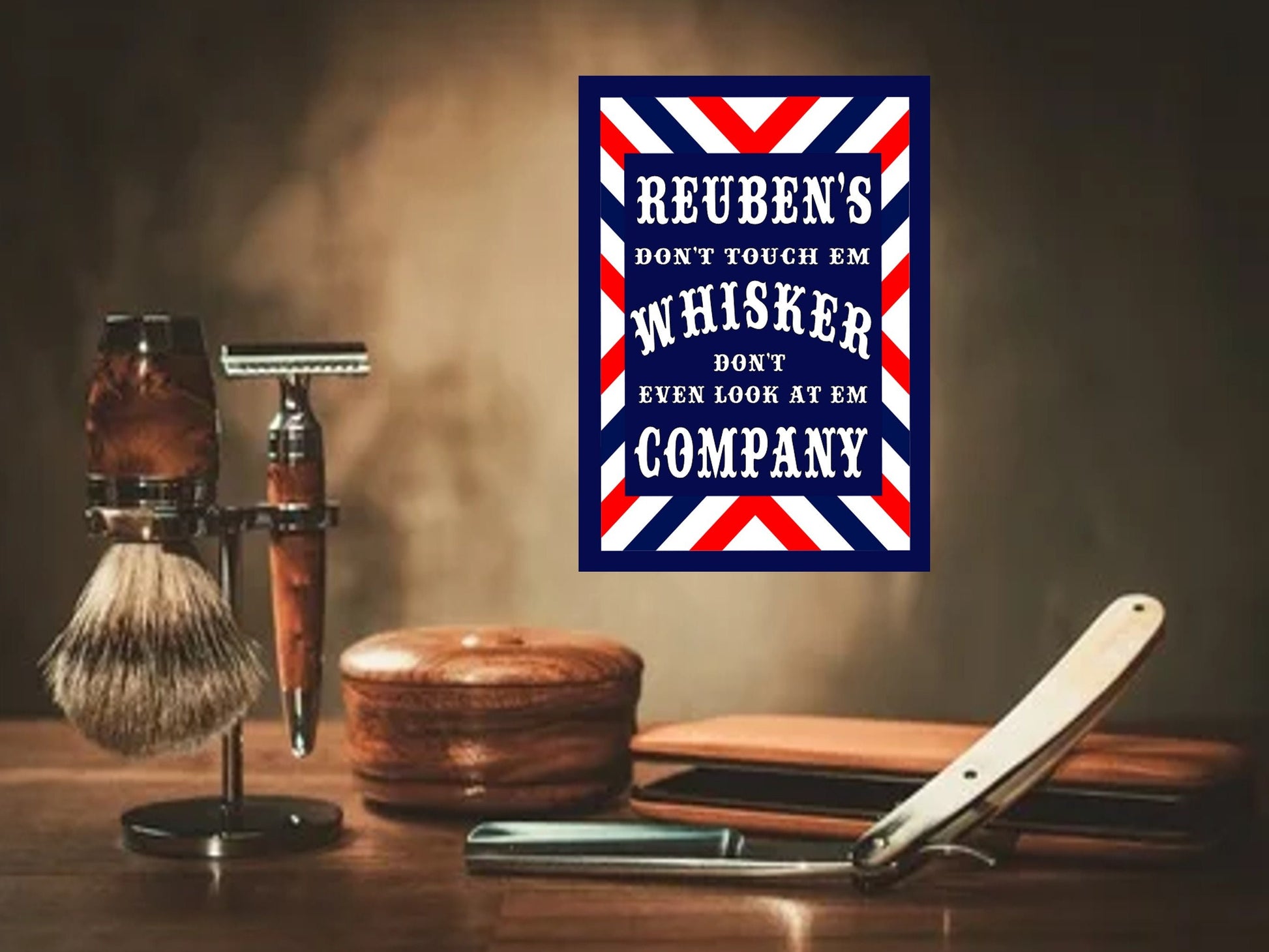 barber shop sign personalised options