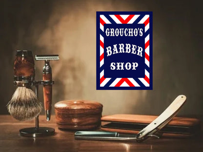 barber shop sign personalised options