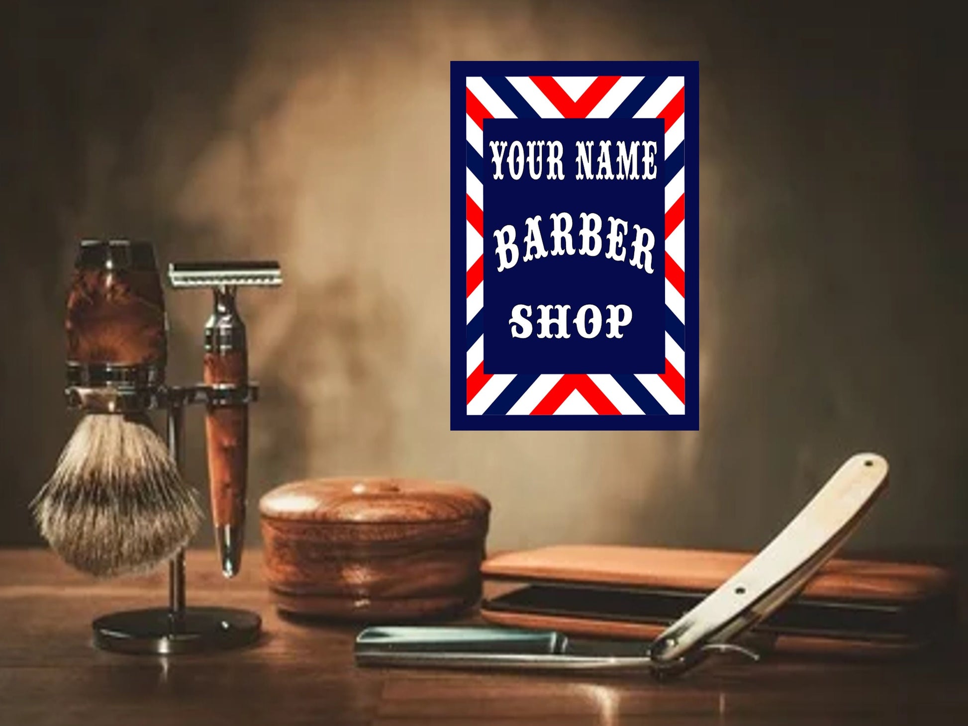 barber shop sign personalised options