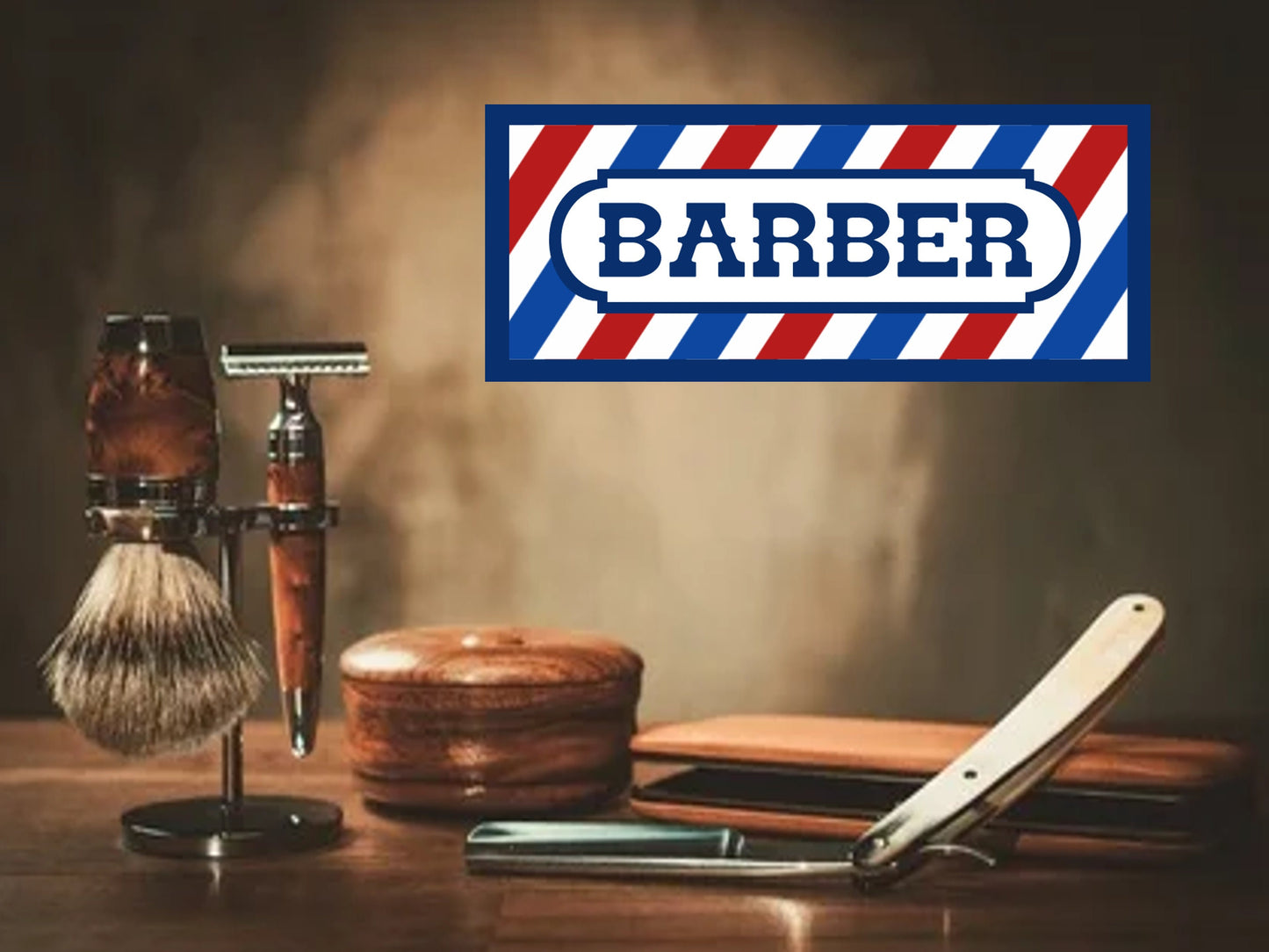barber shop sign personalised options