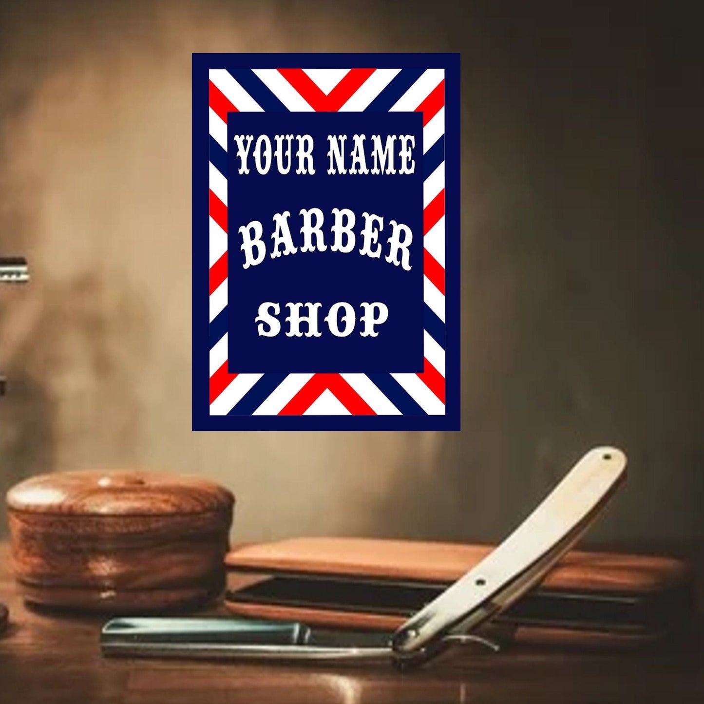 barber shop sign personalised options