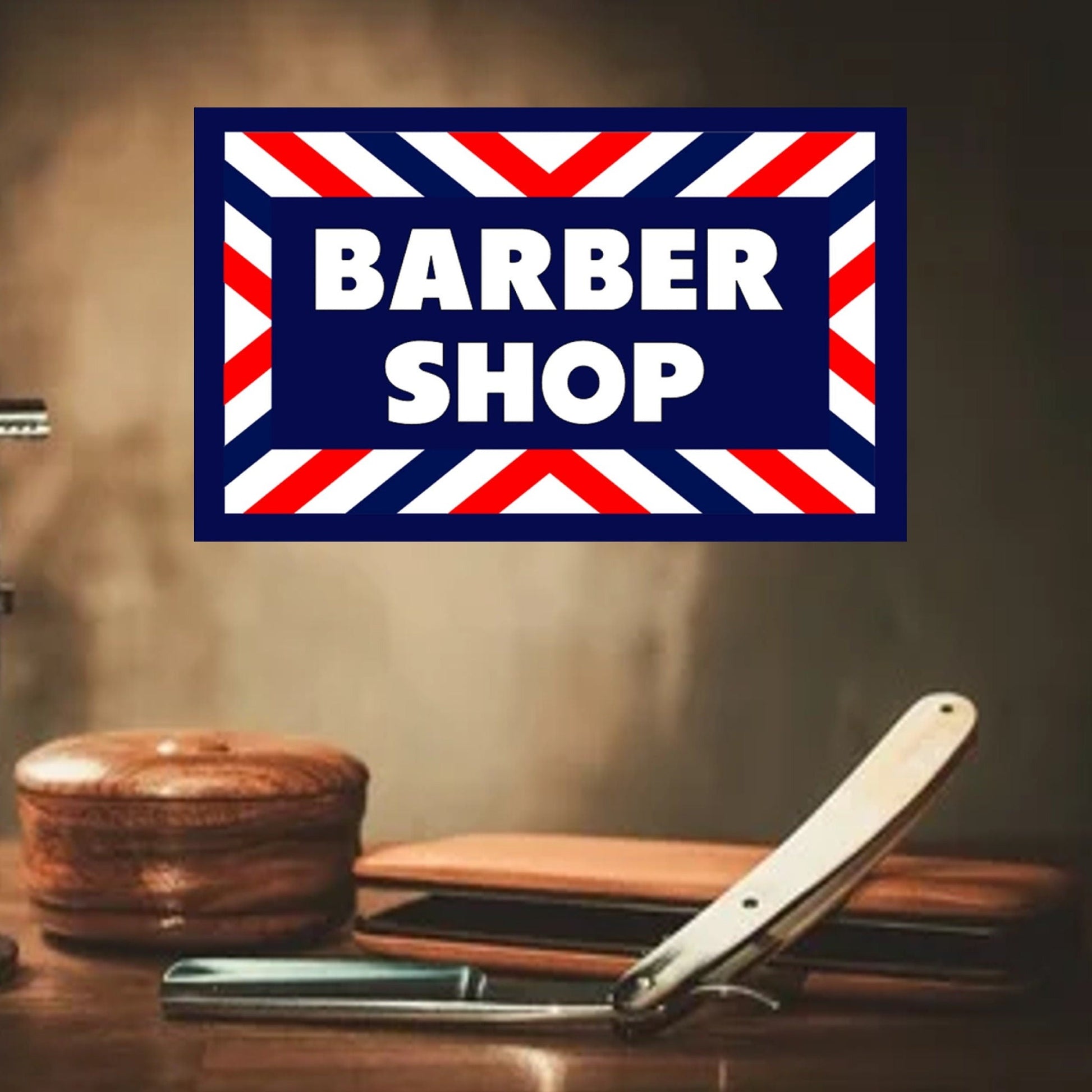 barber shop sign personalised options