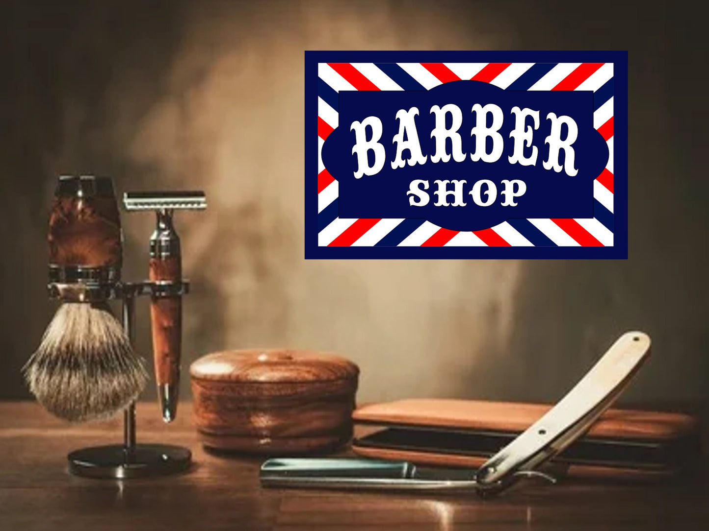 barber shop sign personalised options