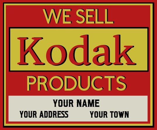 kodak trade sign personalised options