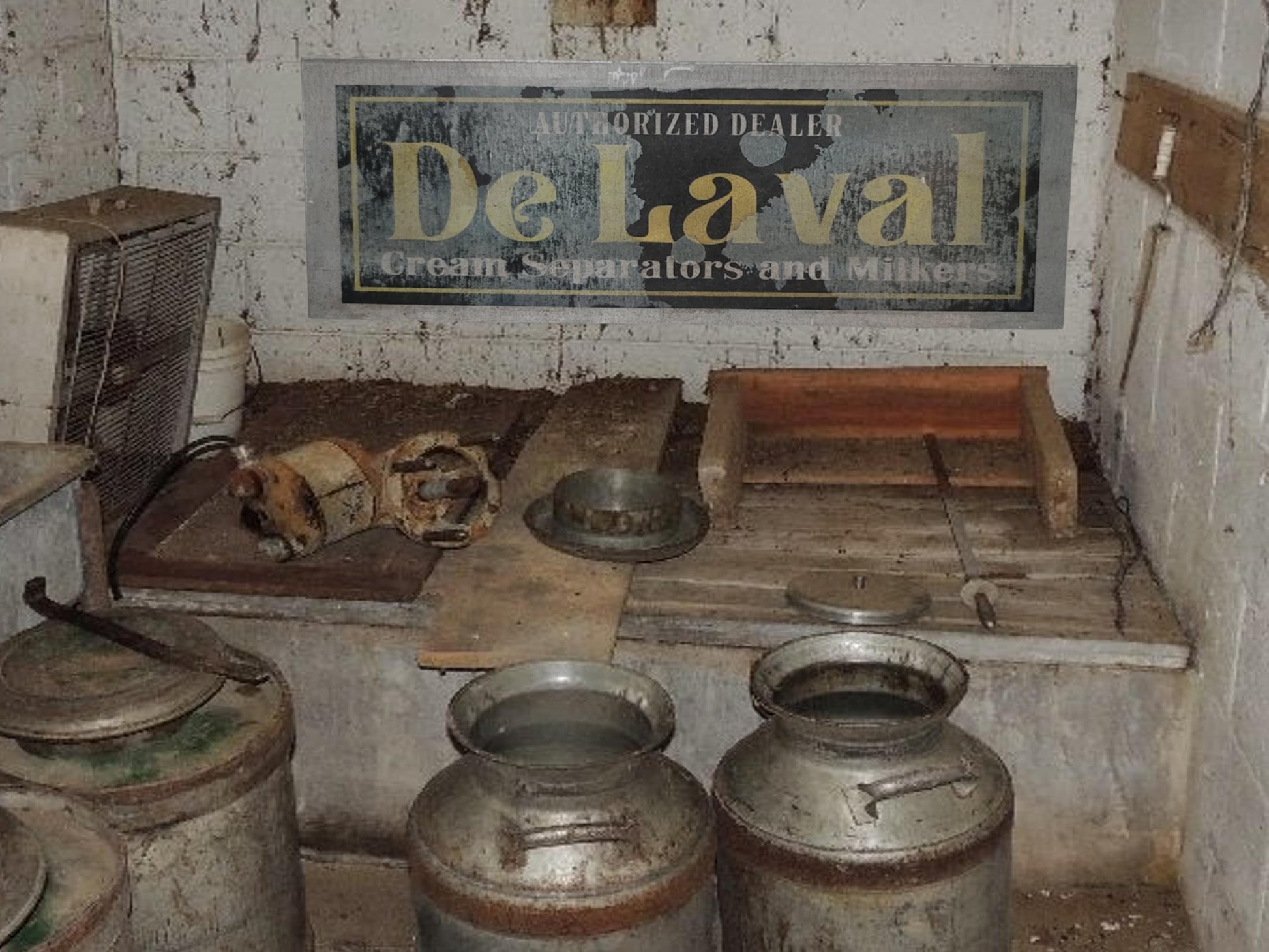 de laval separators and milkers sign weathered