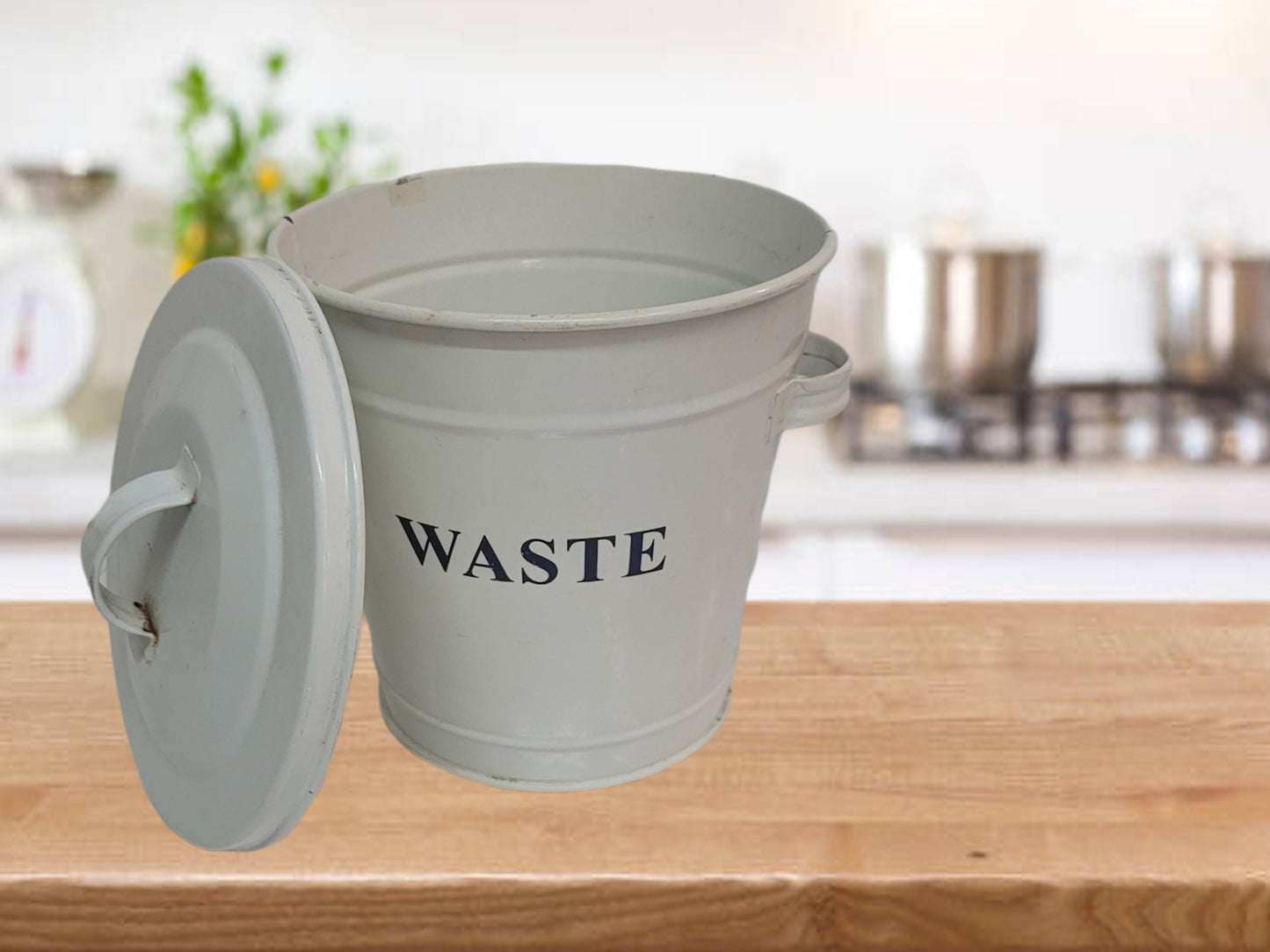 graniteware kitchen waste pail porcelain enamled