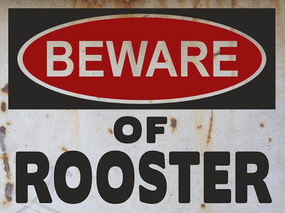 chicken coop sign backyard chickens beware of rooster rustic farm sign