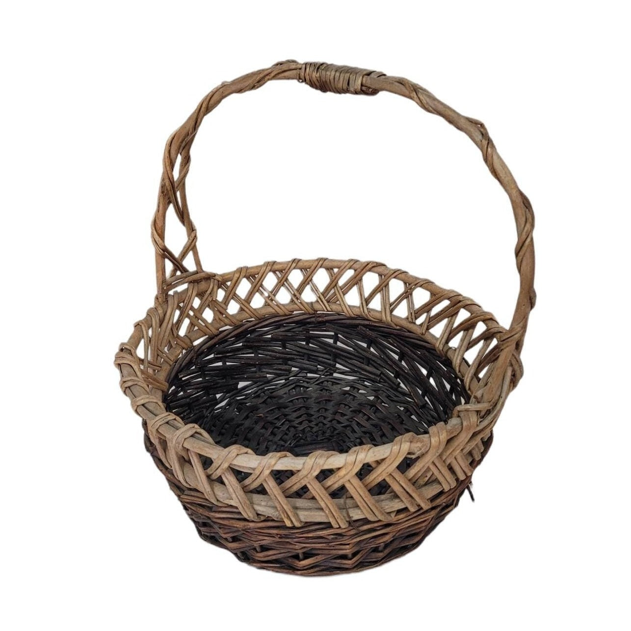 round wicker egg basket flower basket garden harvest basket
