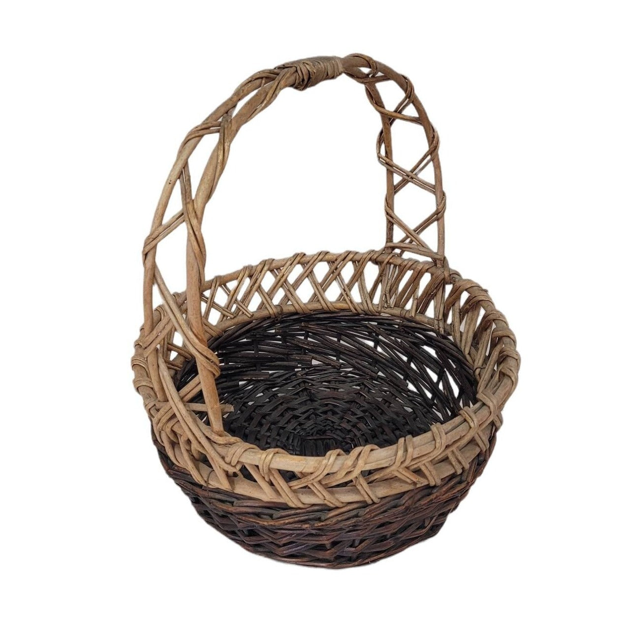 round wicker egg basket flower basket garden harvest basket