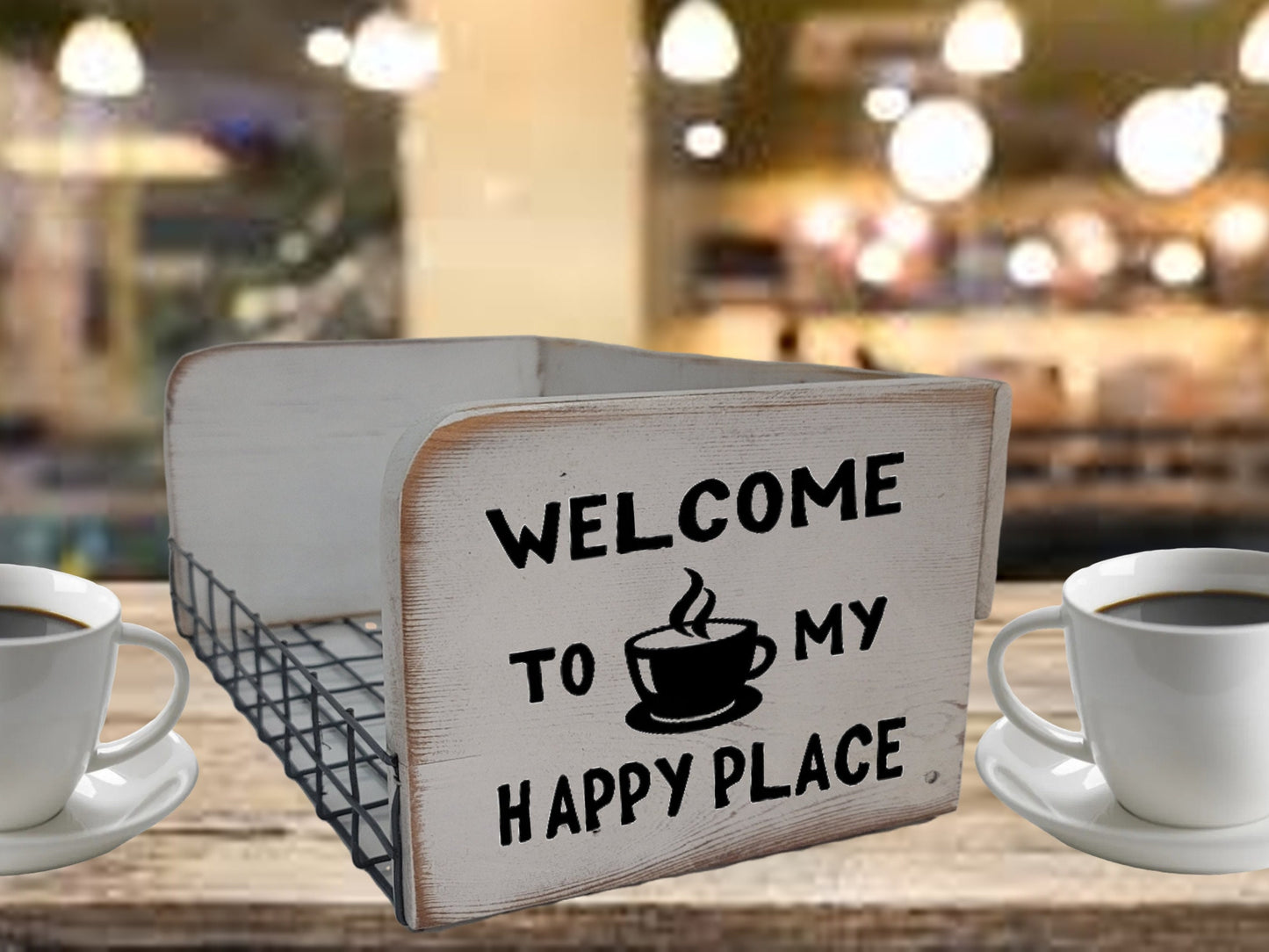 coffee tray serving basket farmhouse kitchen decor central perk