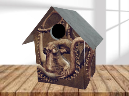 birdhouse | bird house | farmhouse decor | garden decor | kitty cat | handmade by me