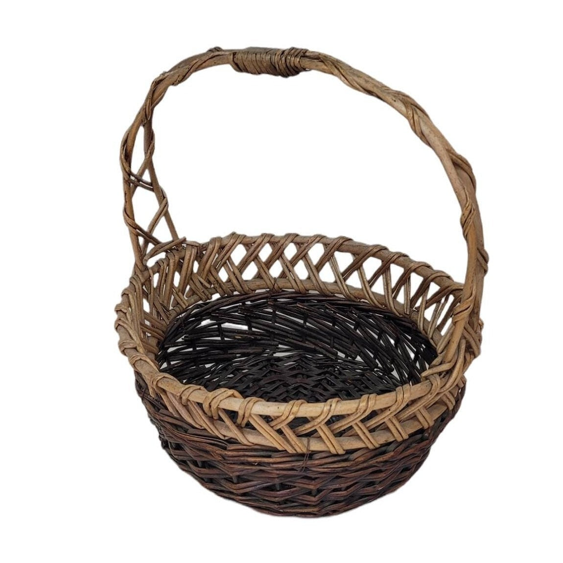 round wicker egg basket flower basket garden harvest basket