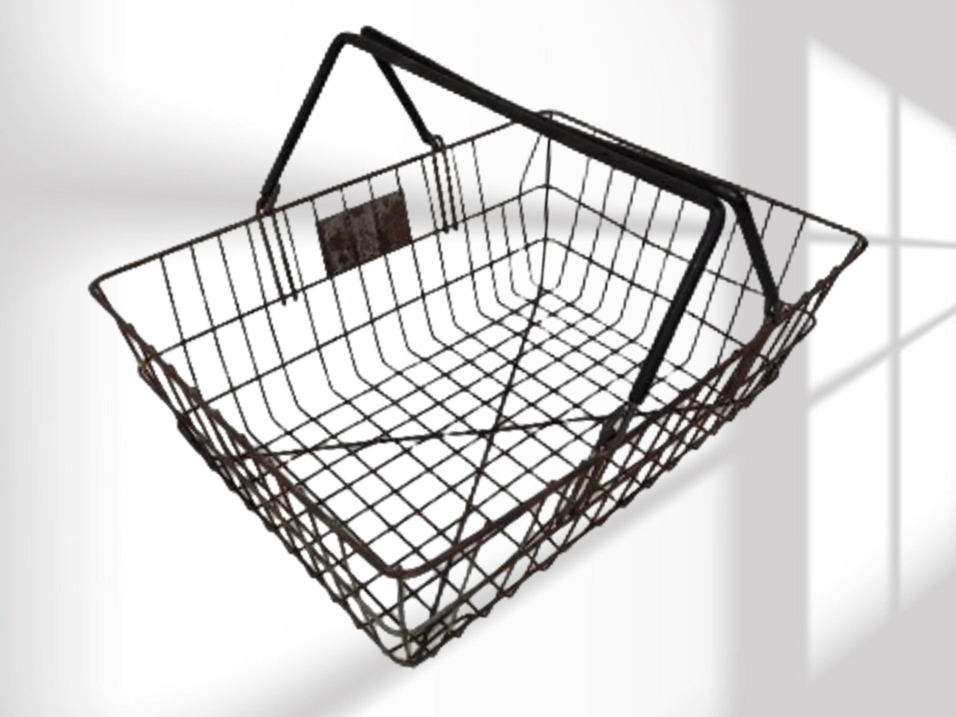 wire garden harvest basket vintage shopping basket farmhouse decor