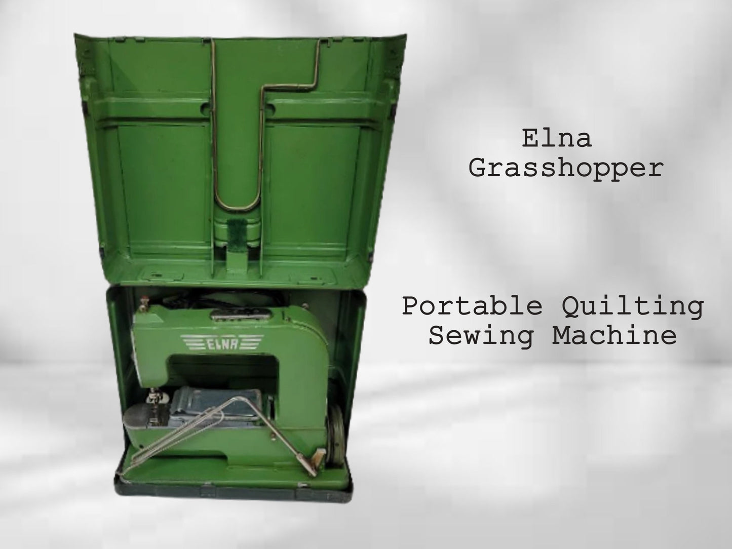 elna grasshopper portable quilting sewing machine