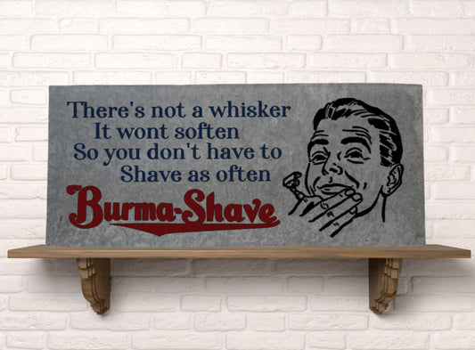 burma shave sign vintage razor and shaving barbershop sign