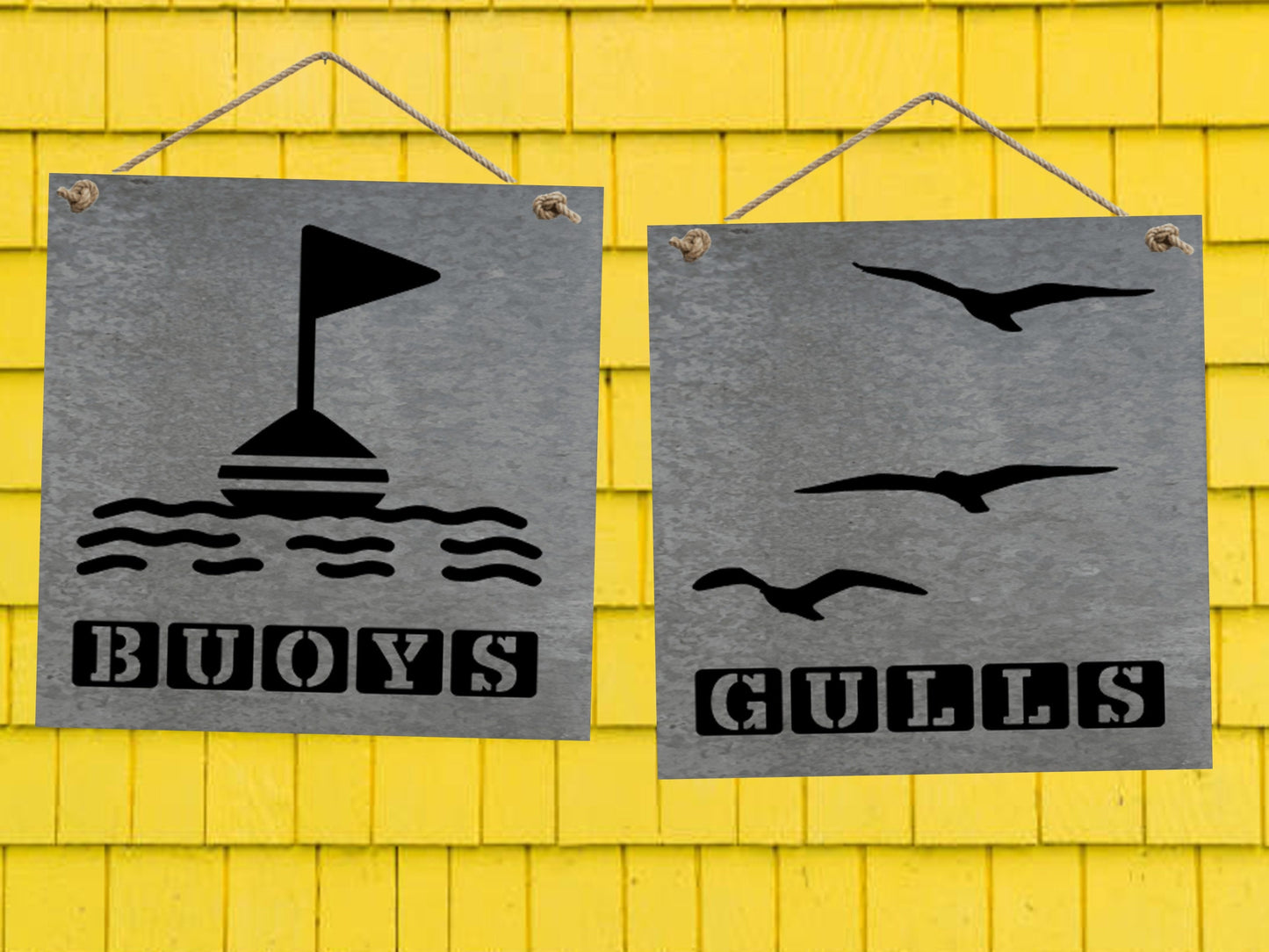 nautical bathroom signs buoys and gulls