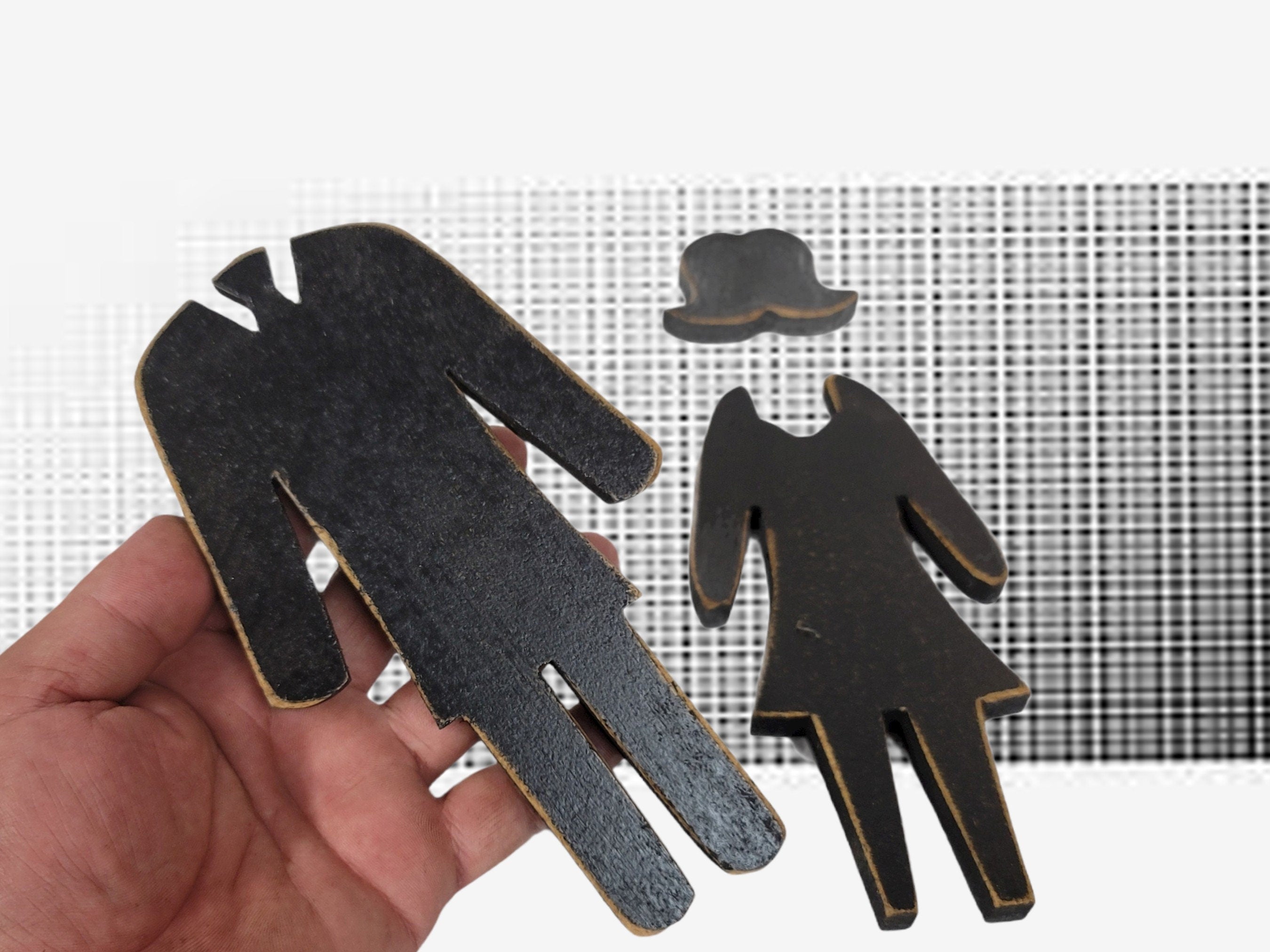 Bathroom Sign Wooden Man And Woman Figures – Wainfleet Trading Post