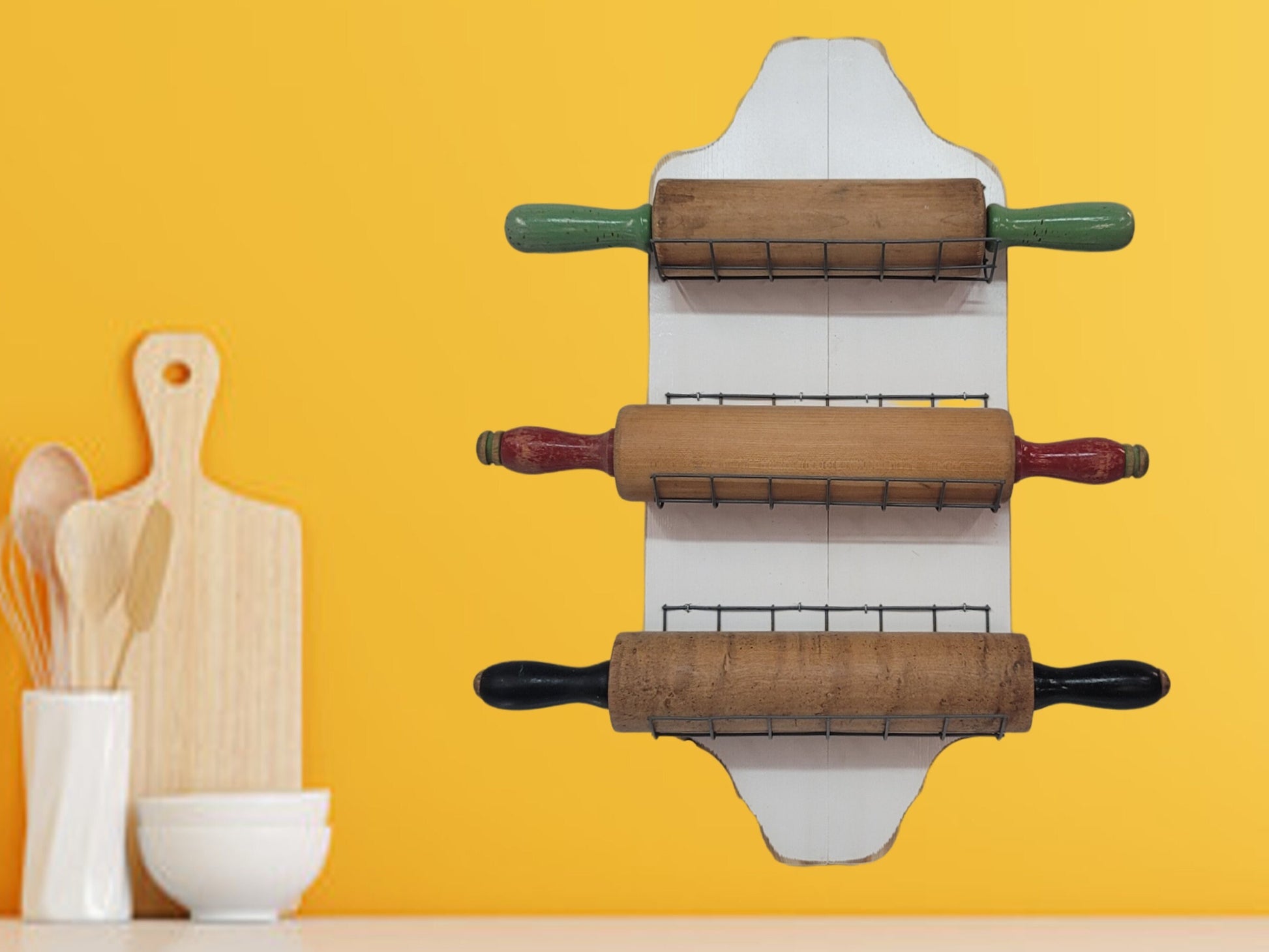 rolling pin holder display rack