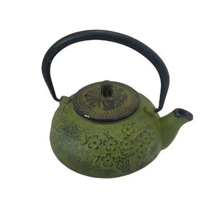 japanese teapot bamboo motif cast iron