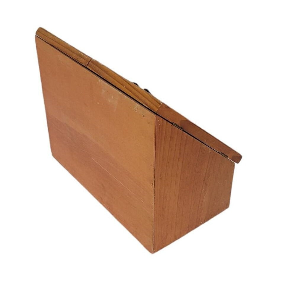 wooden small counter top storage box with cutlery drawer