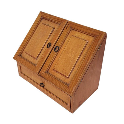 wooden small counter top storage box with cutlery drawer