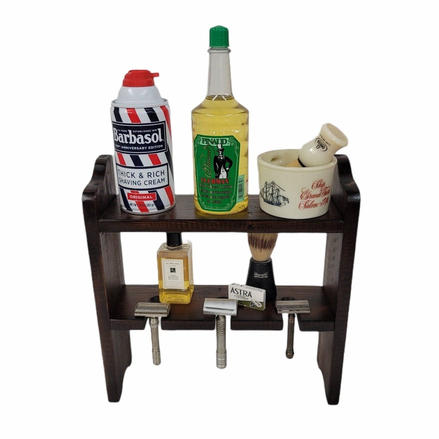 barber shaving display razor holder beard butler