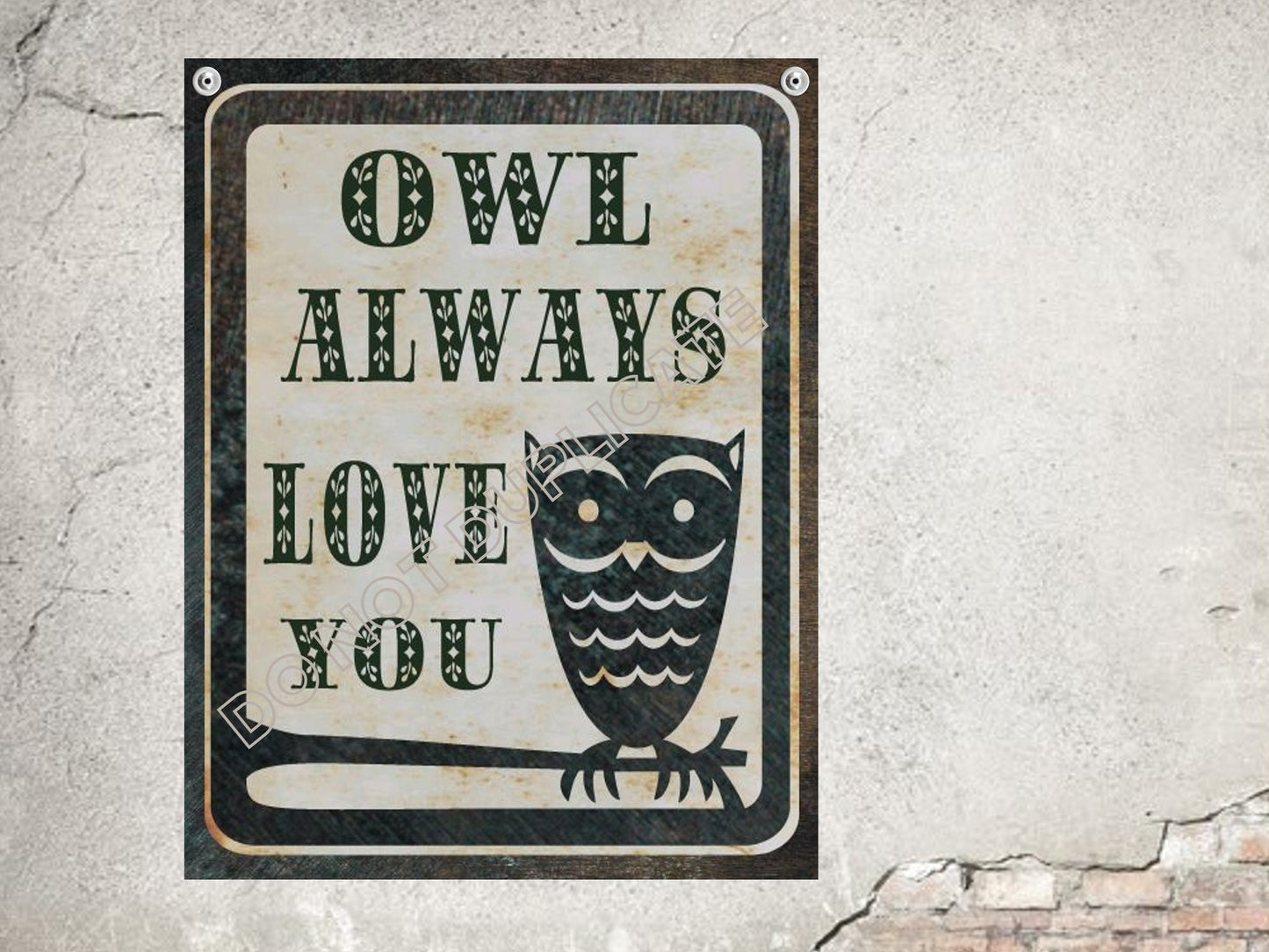 owl always love you sign romantic wall decor