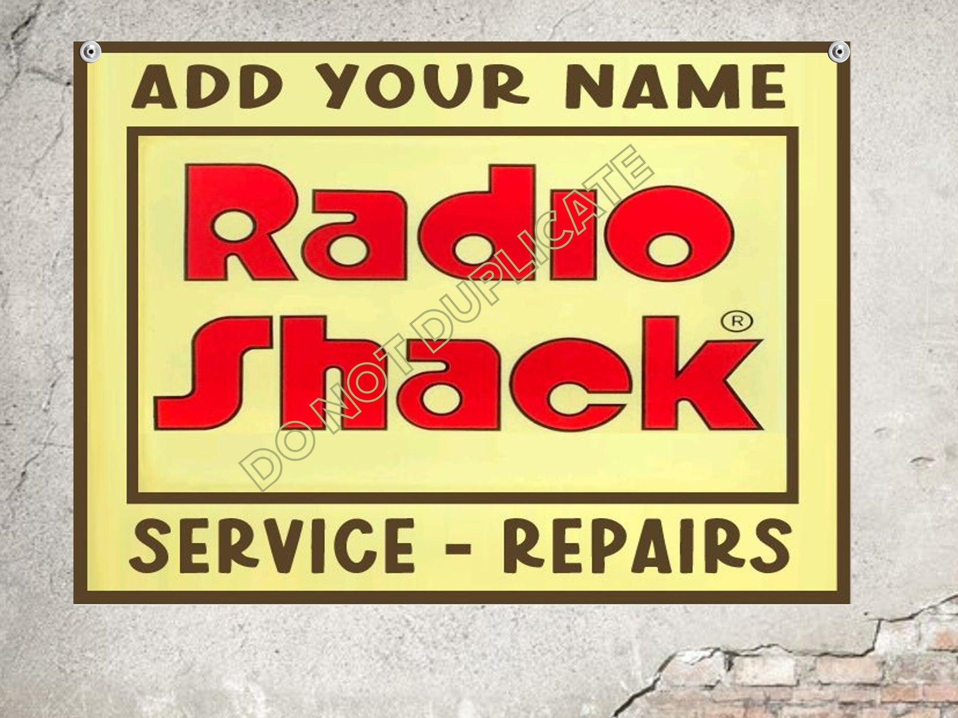 vintage radio shack sign reproduction add your name