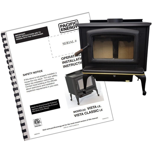 pacific energy wood stove manual vista series