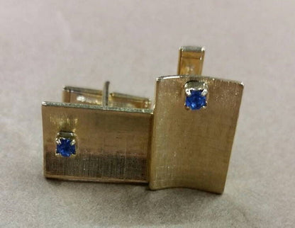 cuff links sapphire blue rhinestones mens fashion