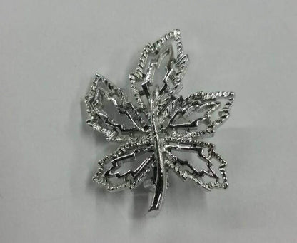 silver maple  leaf brooch