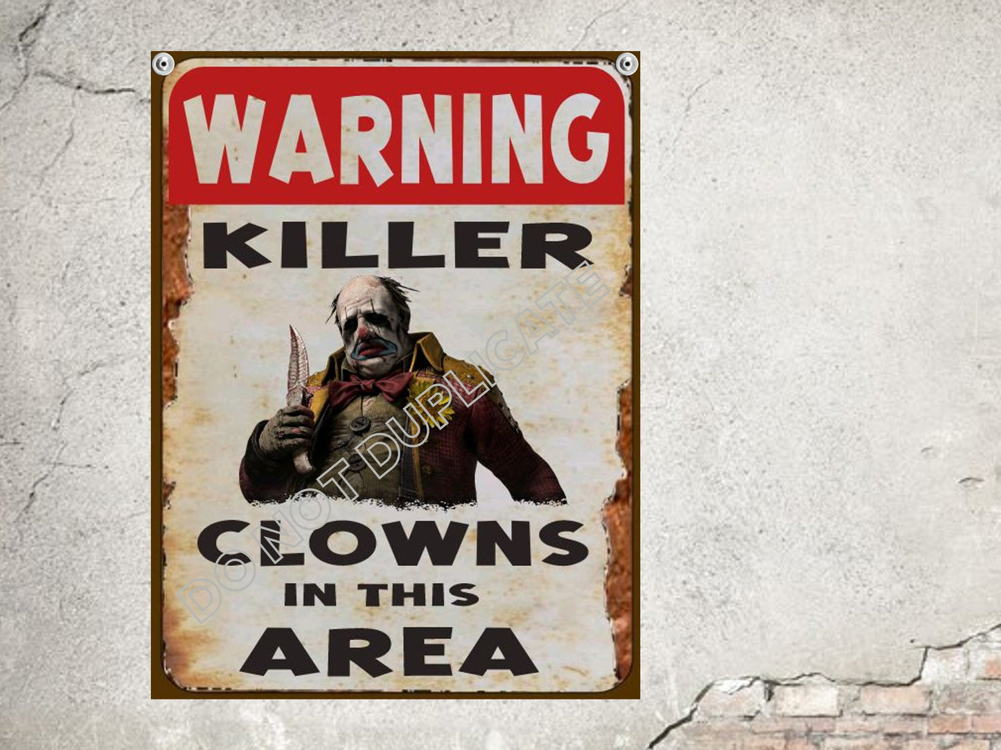 warning sign killer clowns in this area clown decor