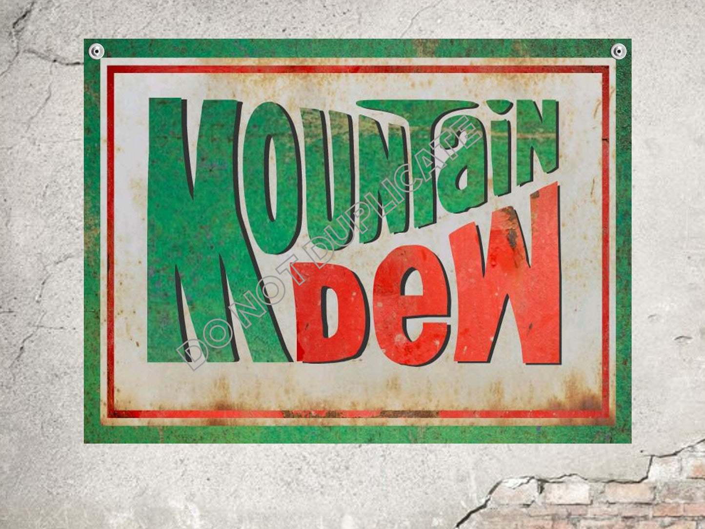 vintage mountain dew sign rustic wall decor
