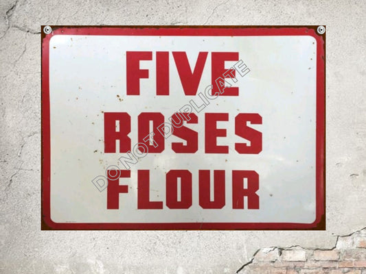 vintage style five roses flour sign rustic wall decor