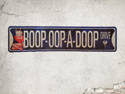 betty boop sign boop oop a doop drive metal street sign 50s diner decor