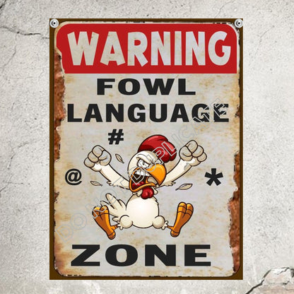chicken coop sign fowl language man cave sign office decor