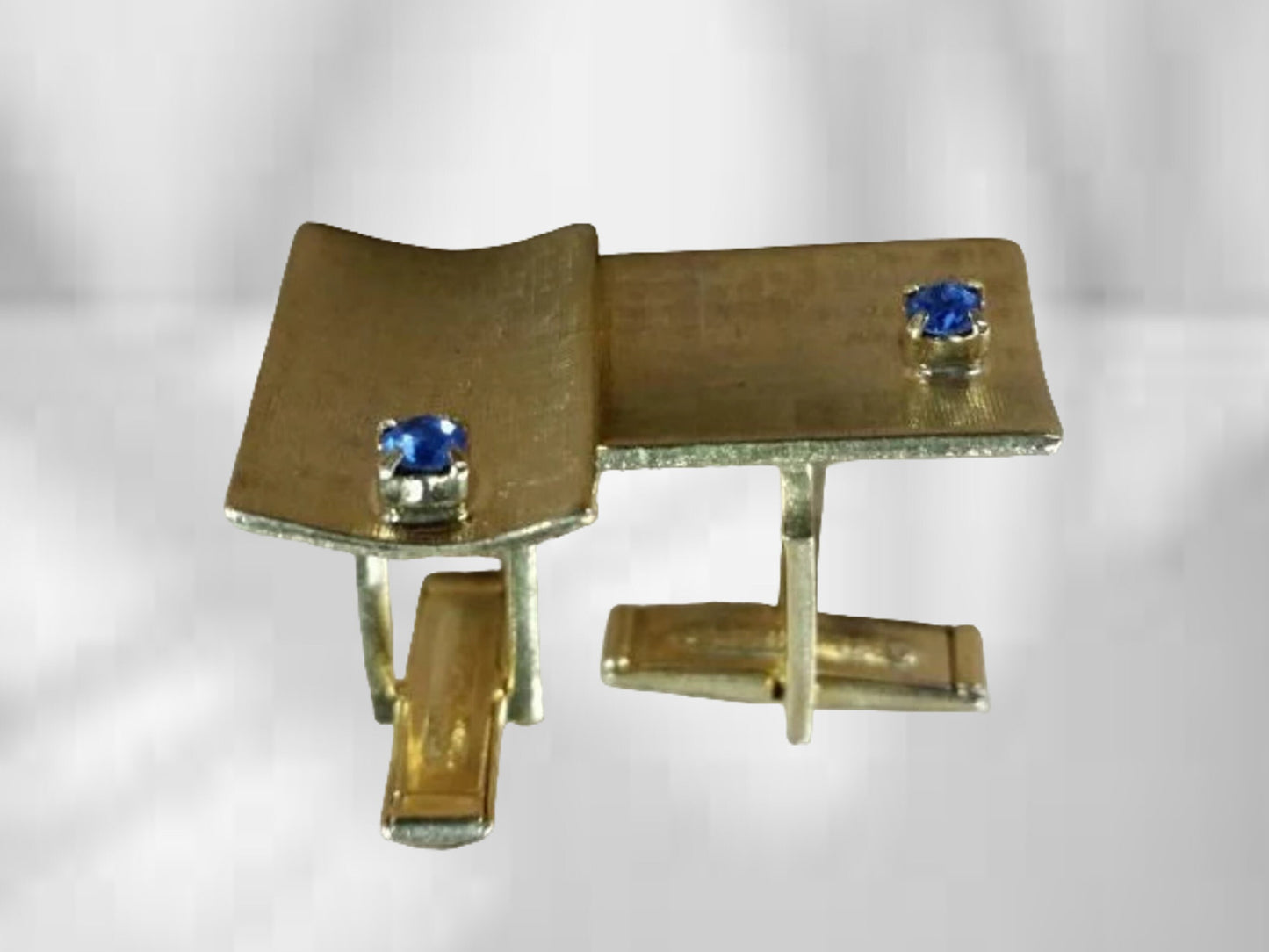 cuff links sapphire blue rhinestones mens fashion