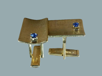 cuff links sapphire blue rhinestones mens fashion