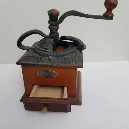 vintage wooden coffee grinder with drawer hand grinder