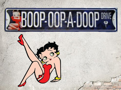 betty boop sign boop oop a doop drive metal street sign 50s diner decor